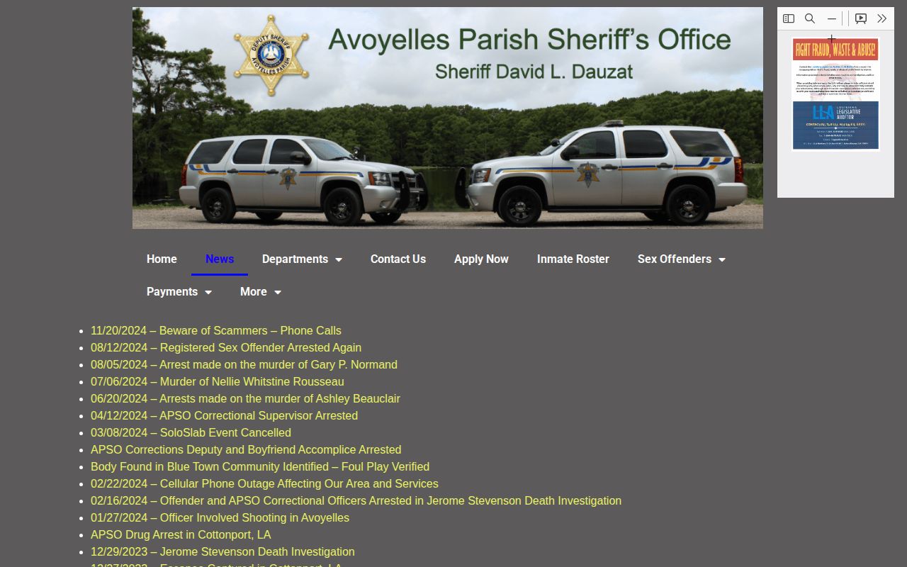 Avoyelles Parish Sheriff latest news archive