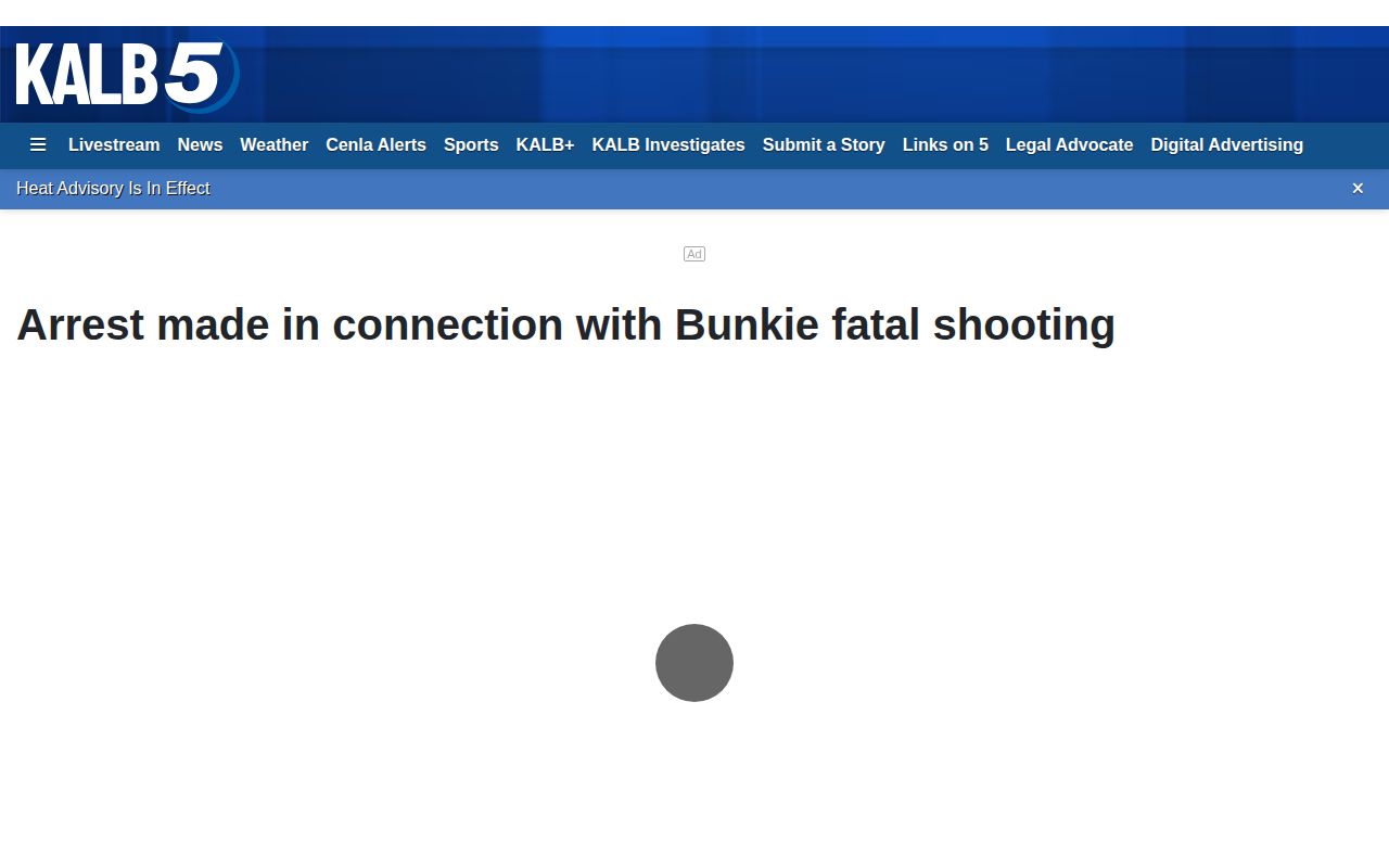 KALB report about a Bunkie Police arrest and APSO booking